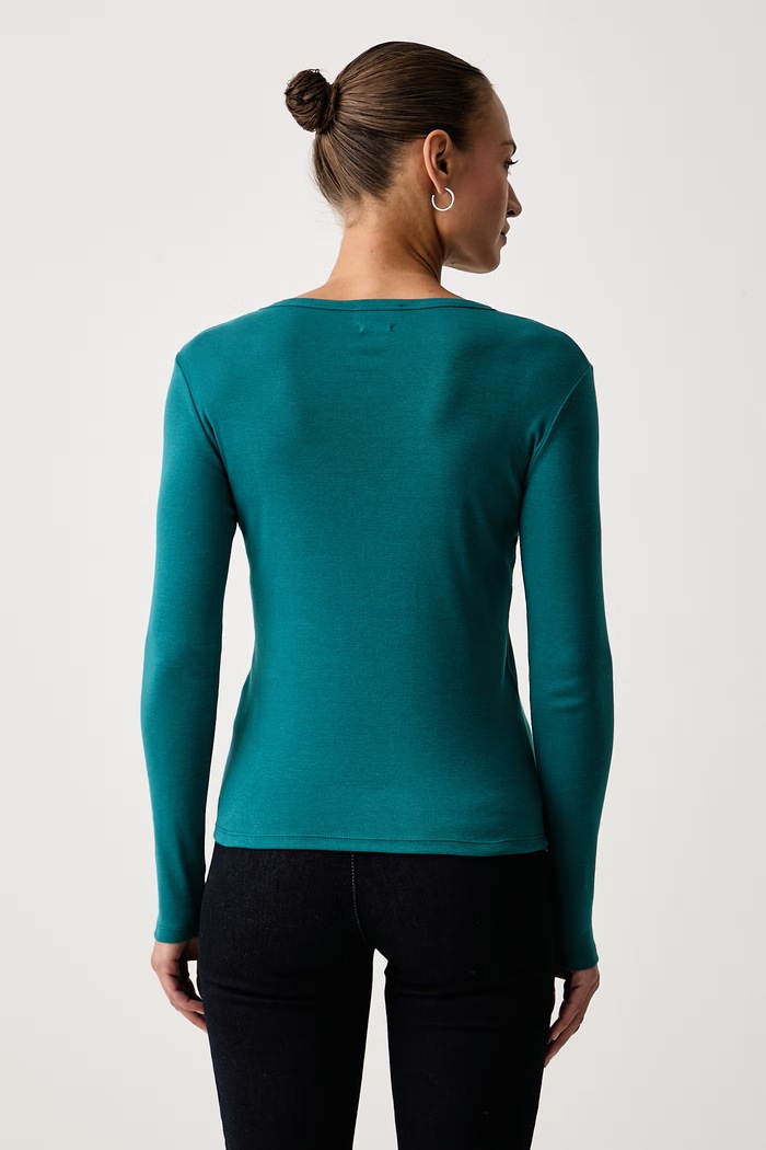 United Colors of Benetton Majica z dolgimi rokavi ženska bombažna 3GA8E16G0 turkizna SS26
