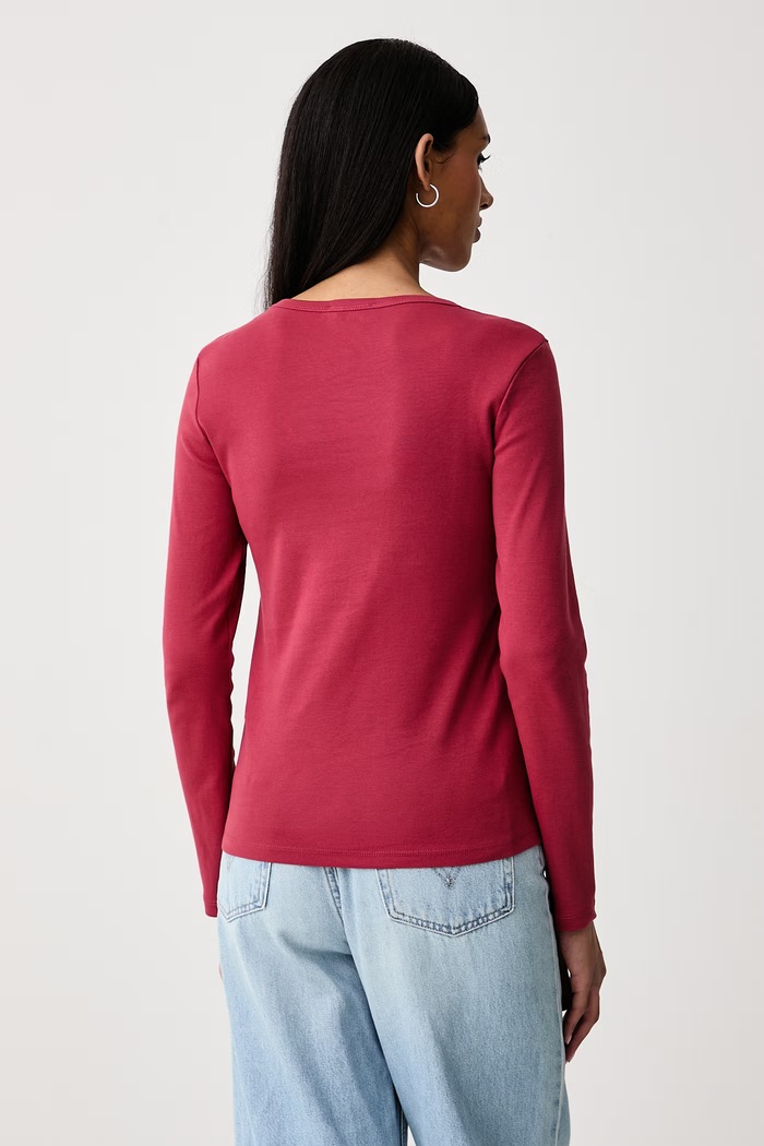 United Colors of Benetton Maglietta a maniche lunghe da donna in cotone 3GA8E16G0 rosso SS26