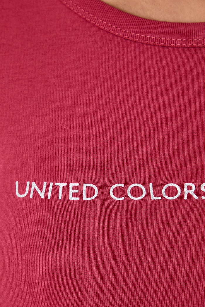 United Colors of Benetton Longsleeve damski bawełniany 3GA8E16G0 czerwony SS26