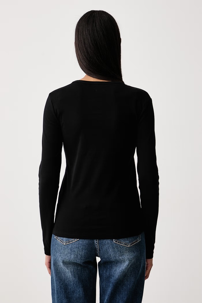 United Colors of Benetton Longsleeve damski bawełniany 3GA8E16G0 czarny SS26