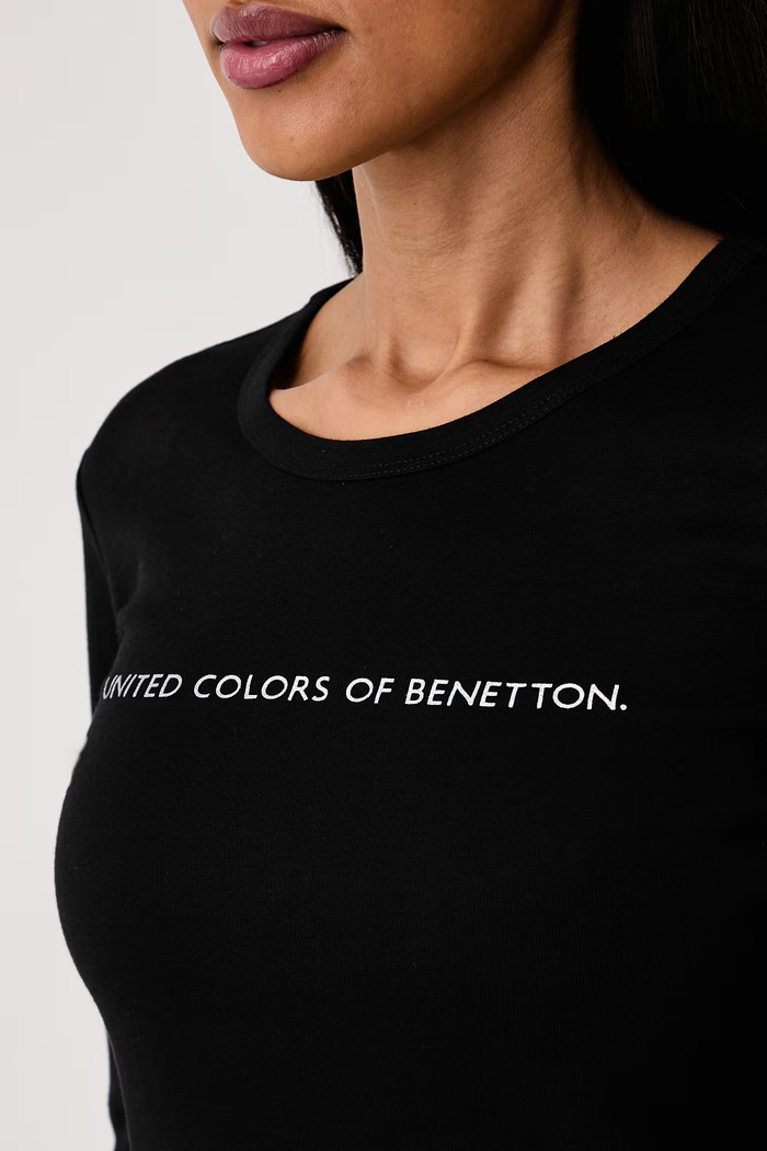 Odzież United Colors of Benetton Longsleeve damski bawełniany 3GA8E16G0 czarny