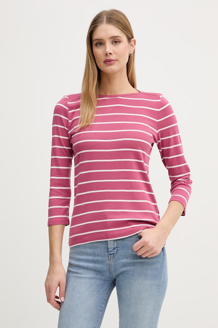 United Colors of Benetton tricou cu mânecă lungă pentru femei, din bumbac roz 339PD10C4