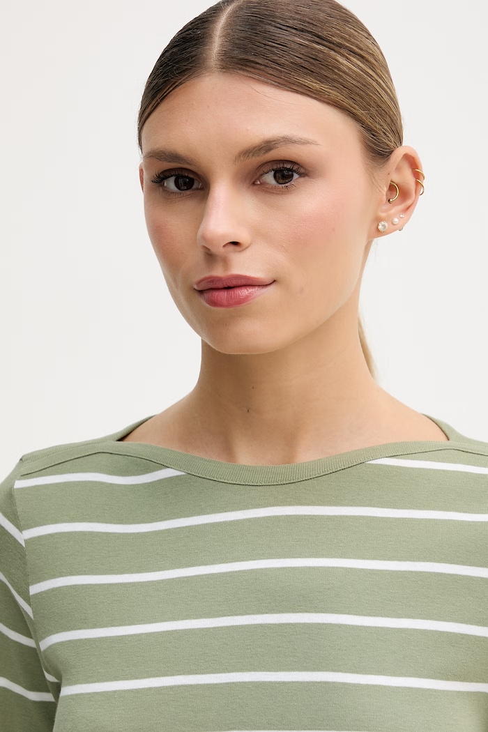 United Colors of Benetton tričko s dlhým rukávom dámske bavlnené zelená 339PD10C4