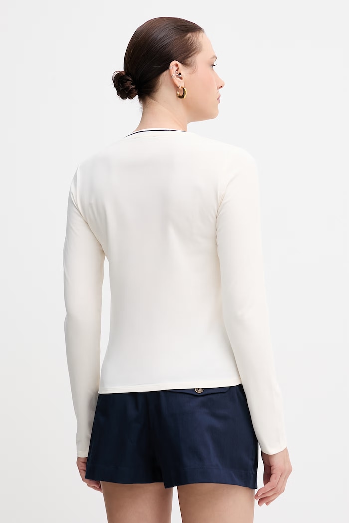 Odzież United Colors of Benetton longsleeve damski z bawełną 3ECMD4026 beżowy