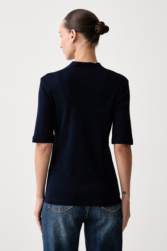 United Colors of Benetton Тениска дамска от памук 3GA8D400U тъмносин SS26