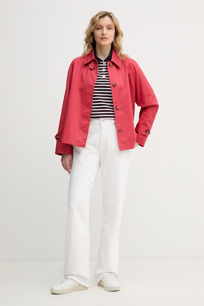 United Colors of Benetton dámske bavlnené tričko s dlhým rukávom 3UJZD3019 burgundské SS26