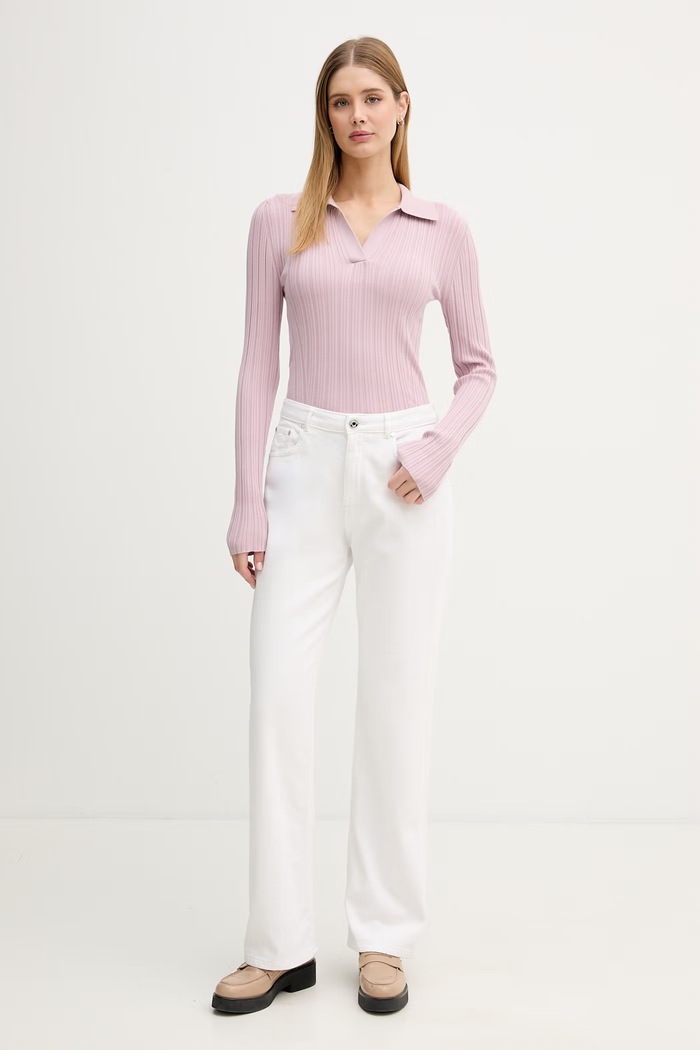 United Colors of Benetton polo pentru femei, din vâscoză 1WZND301K violet SS26