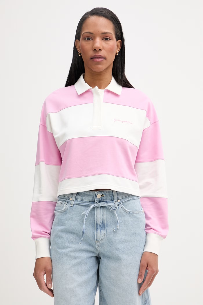 Marc O'Polo Maglietta a maniche lunghe da donna in cotone rosa 5000008236