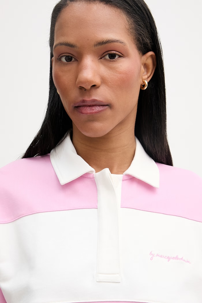 Marc O'Polo Maglietta a maniche lunghe da donna in cotone rosa 5000008236