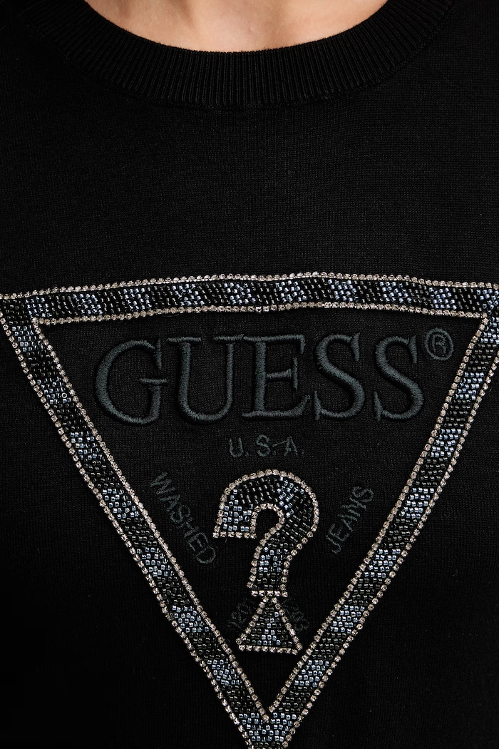 Guess πουλόβερ γυναικείο με βισκόζη MACIE W6GR19.Z0608 μαύρο