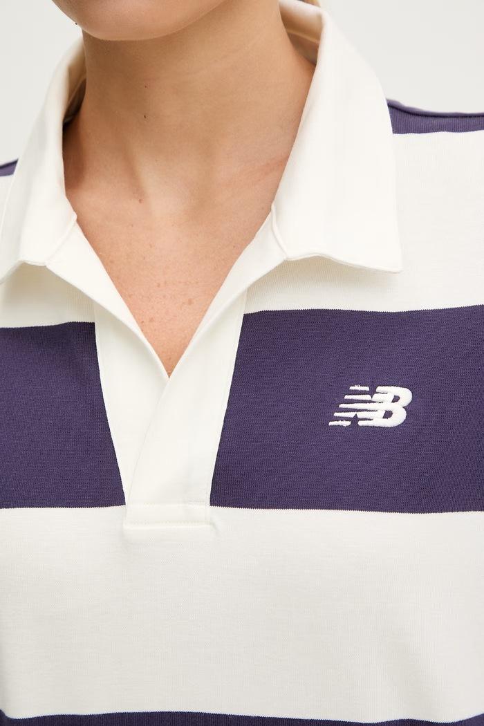 New Balance bluză cu mânecă lungă pentru femei, din bumbac Rugby WT53522BOY violet
