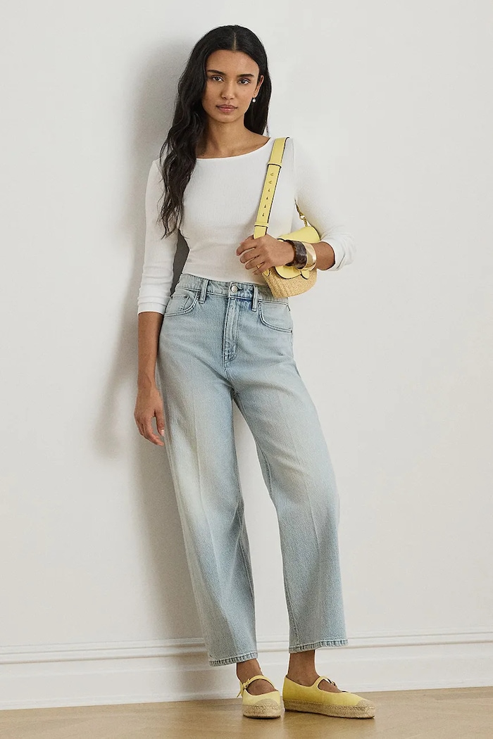 Îmbrăcăminte Lauren Ralph Lauren longsleeve pentru femei, cu modal 200P09082 alb