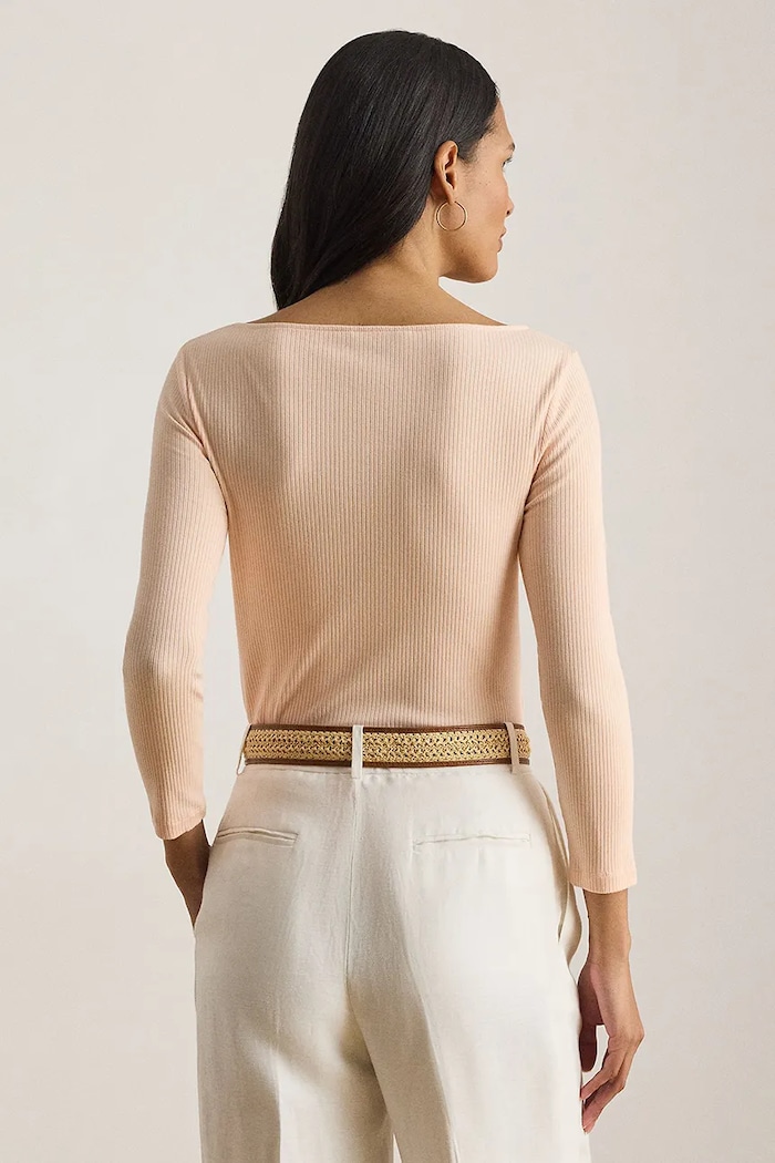 Lauren Ralph Lauren longsleeve pentru femei, cu modal 200P09082 portocaliu SS26