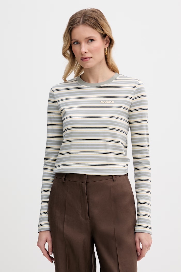 Max&Co. longsleeve damă din bumbac MCOMEDUSA gri 2616971013200