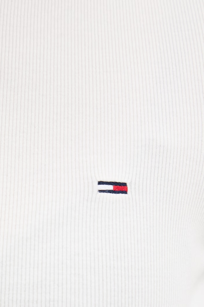 Tommy Jeans tričko s dlhým rukávom dámske bavlnené s elastanom DW0DW22783 béžová