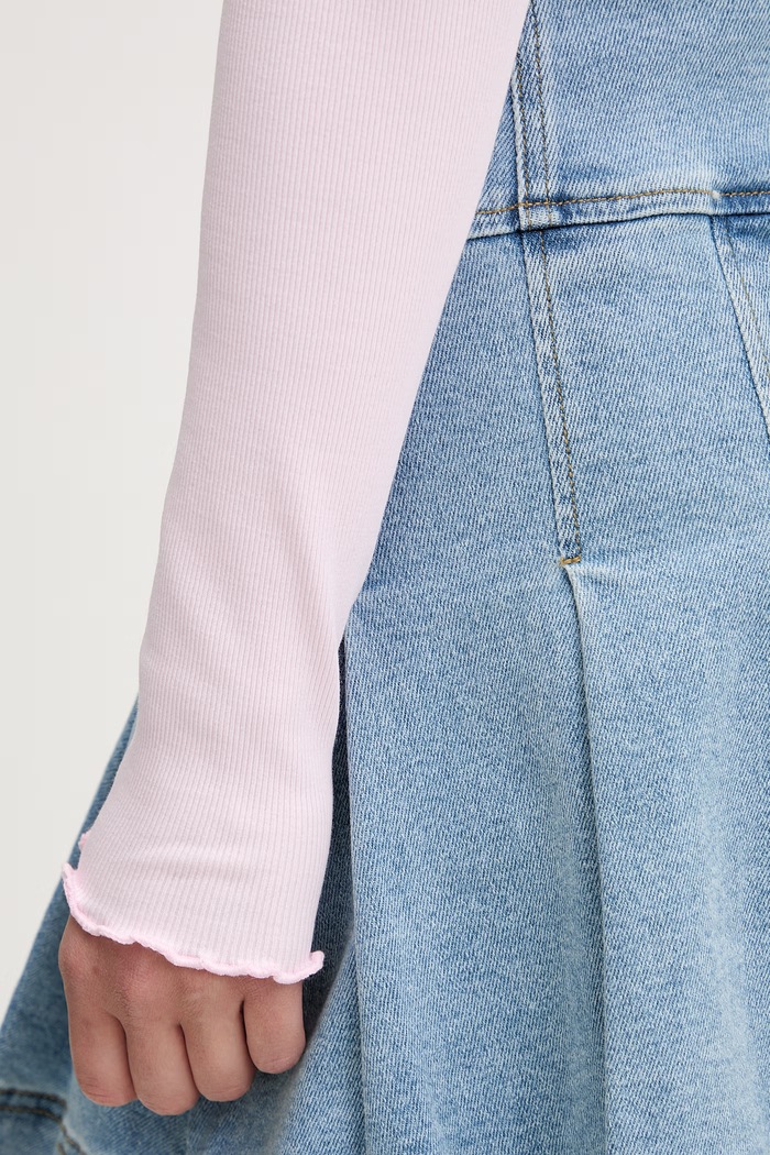 Tommy Jeans longsleeve pentru femei din bumbac cu elastan DW0DW22783 roz