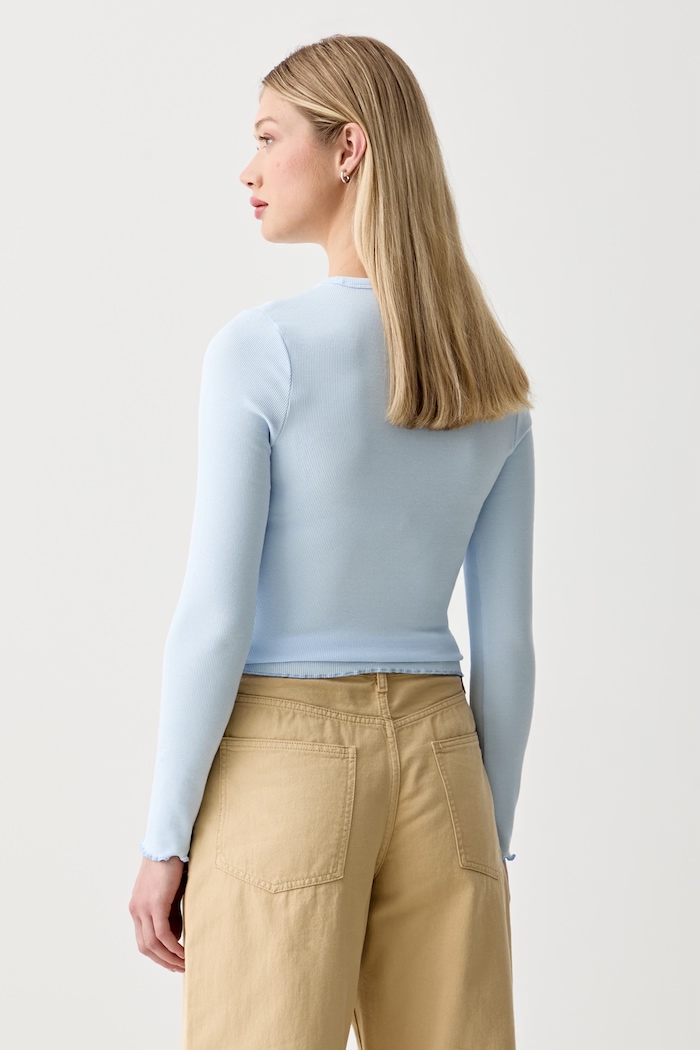 Oblečenie Tommy Jeans tričko s dlhým rukávom dámske bavlnené s elastanom DW0DW22783 modrá