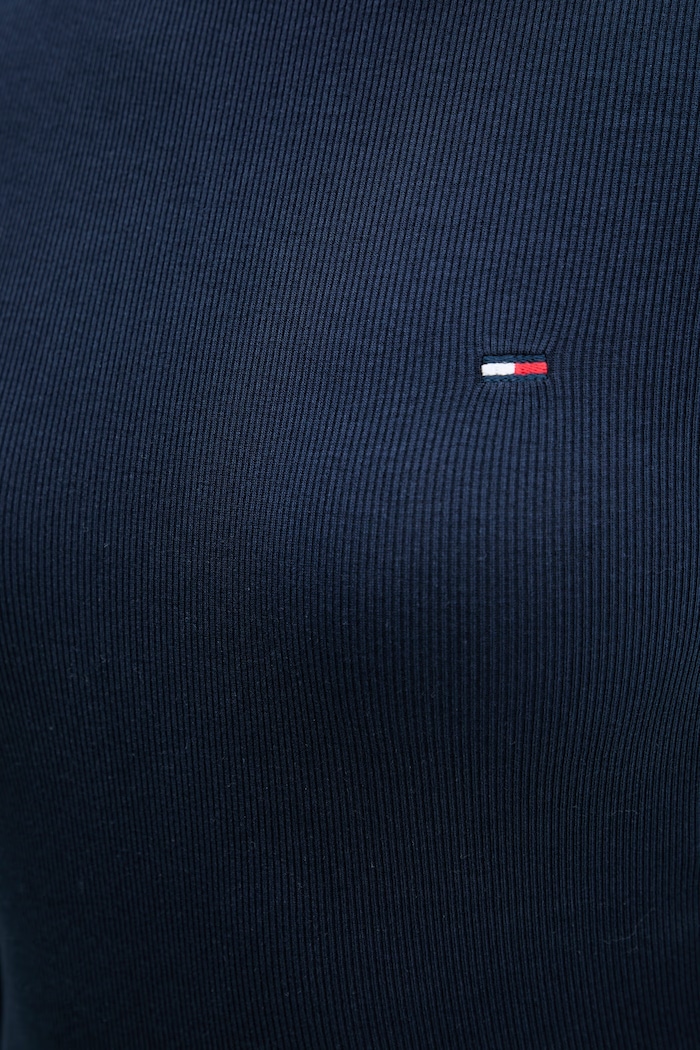 Tommy Jeans longsleeve pentru femei din bumbac cu elastan DW0DW22783 bleumarin