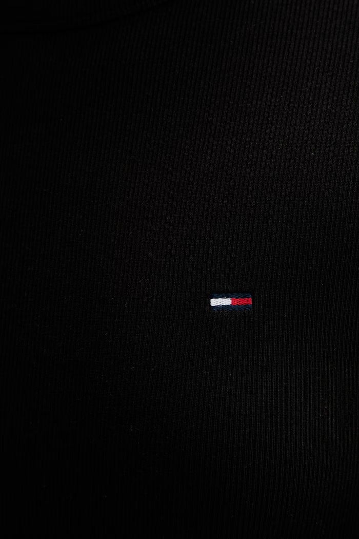 Tommy Jeans majica z dolgimi rokavi ženska bombažna z elastanom DW0DW22783 črna