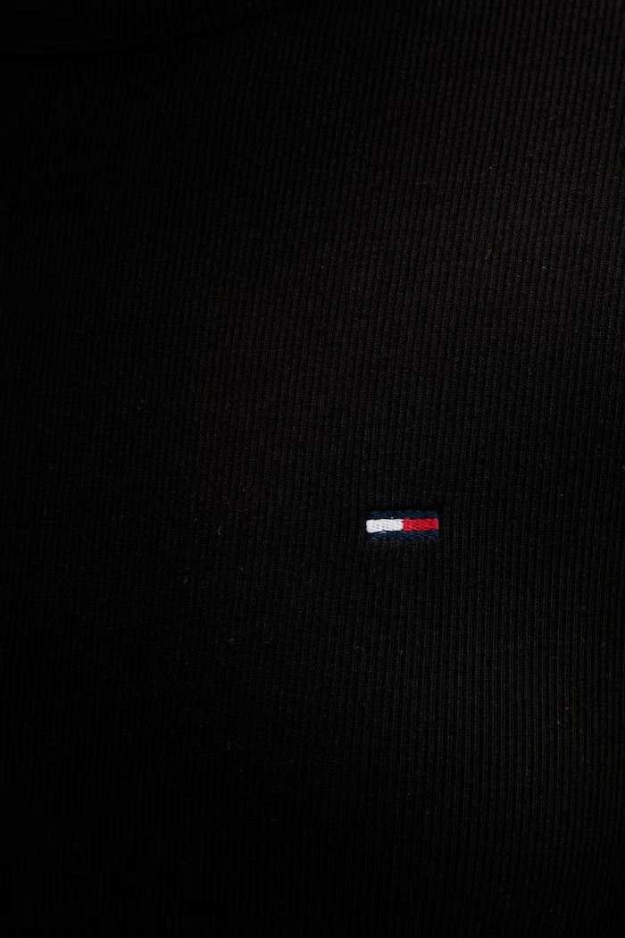 Tommy Jeans majica z dolgimi rokavi ženska bombažna z elastanom DW0DW22783 črna