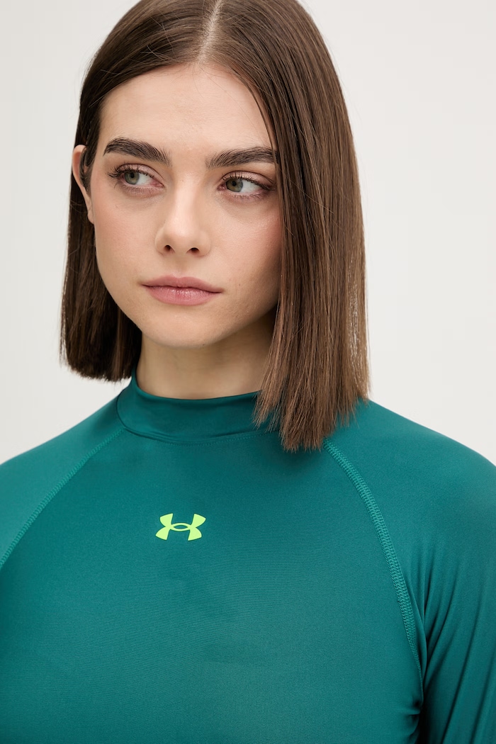 Majica z dolgimi rokavi za vadbo Under Armour HeatGear Crop turkizna 6012691