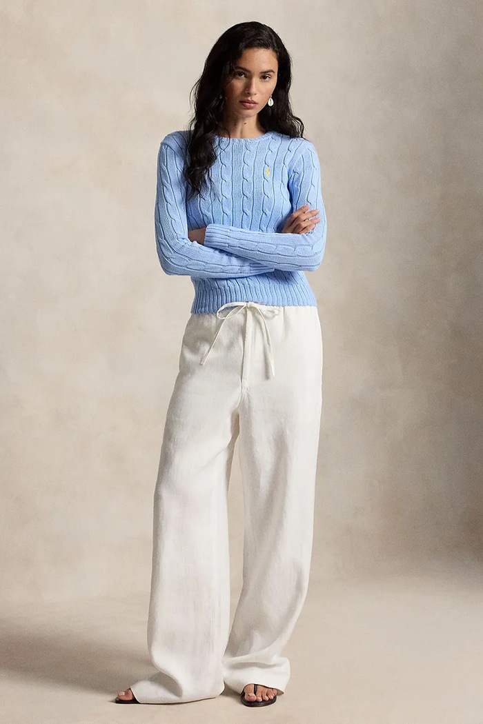 Ruházat Polo Ralph Lauren pulóver női pamut PIMA COTTON-LSL-PLO 211971869512 kék