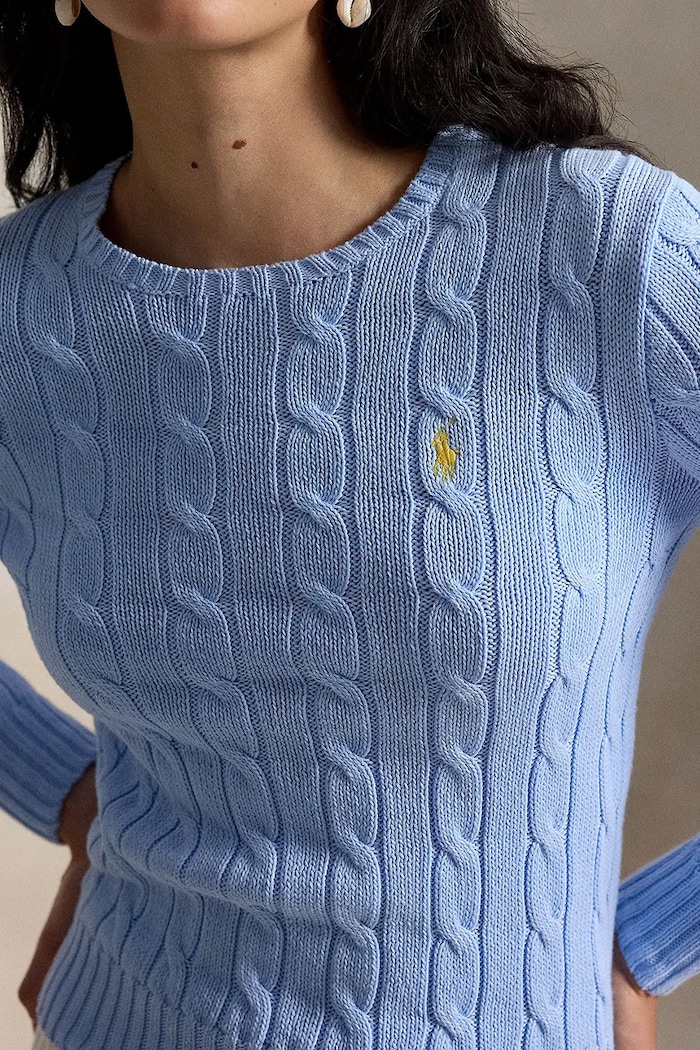 Polo Ralph Lauren pulóver női pamut PIMA COTTON-LSL-PLO kék 211971869512