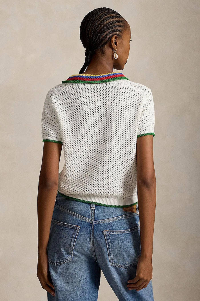 Polo Ralph Lauren πουλόβερ γυναικείο με βαμβάκι 211A12725001 λευκό SS26