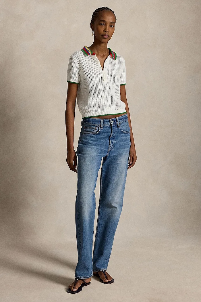 Ρούχα Polo Ralph Lauren πουλόβερ γυναικείο με βαμβάκι 211A12725001 λευκό