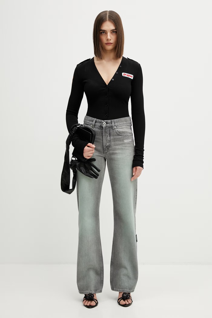 Off-White Body dámske s viskózou Heavy 2DD04LS26JER001 čierna