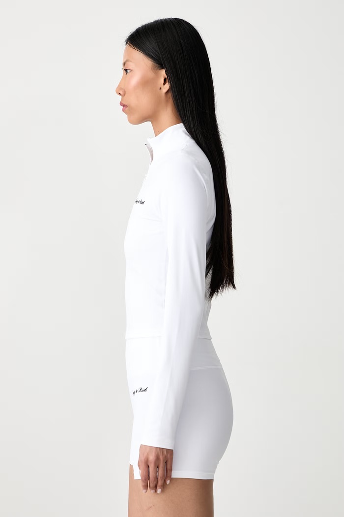 Sporty & Rich longsleeve damski Signature Logo biały TO10271326WH01