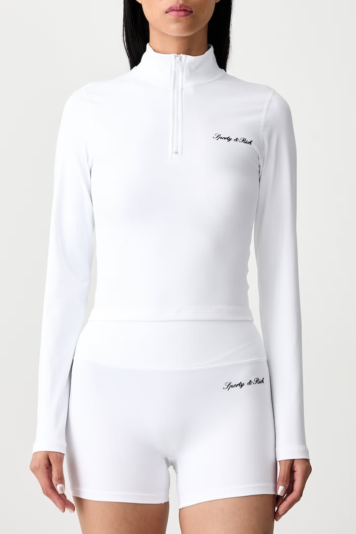 Longsleeve damski Signature Logo Sporty & Rich biały TO10271326WH01