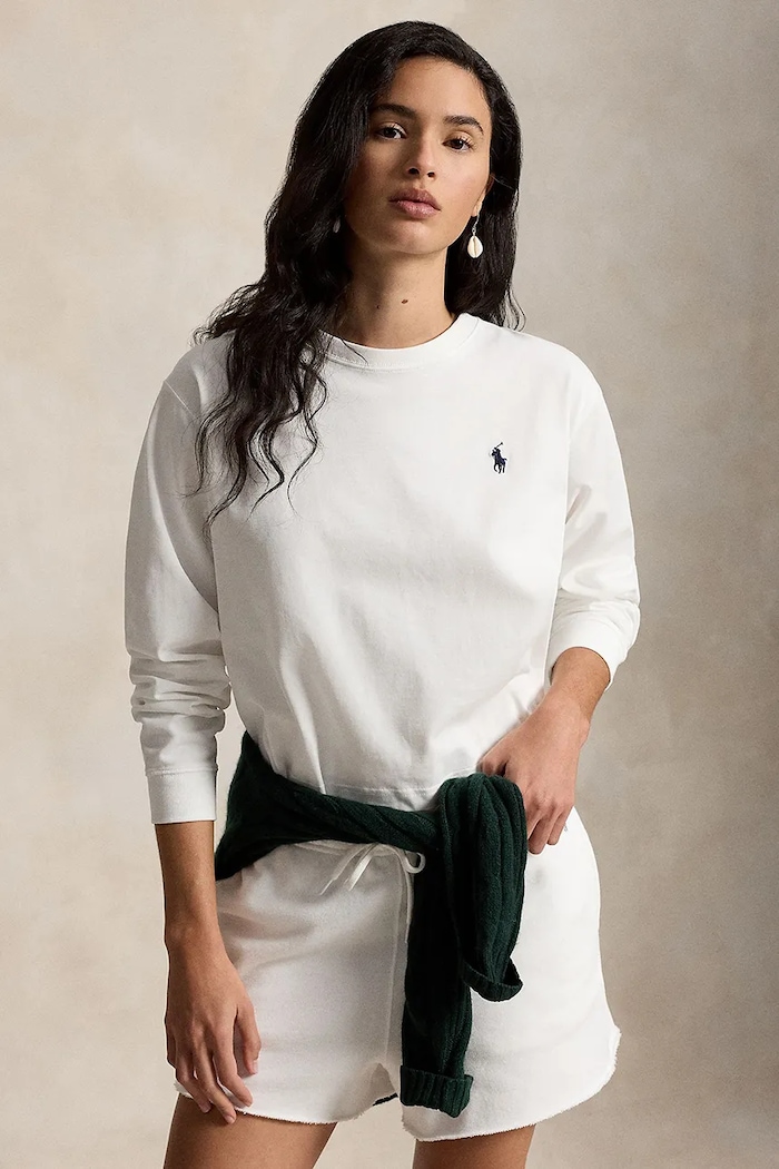 Polo Ralph Lauren longsleeve damski bawełniany biały 211B16036