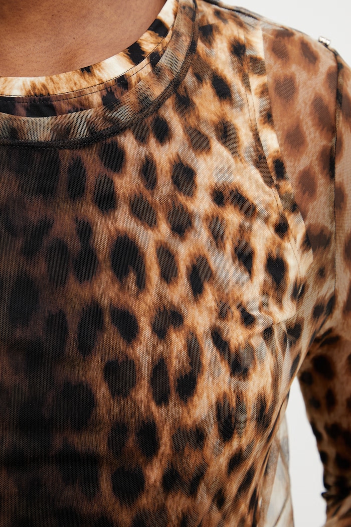 Sportmax Spxzebu camicetta da donna con stampa leopardata beige 2612941072600