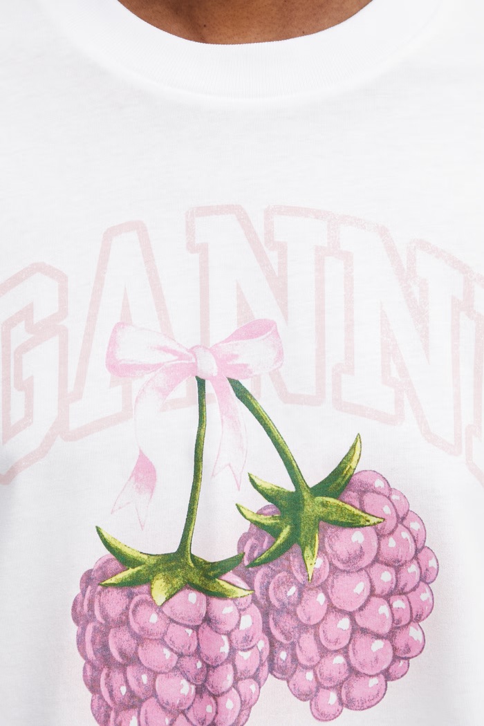 GANNI longsleeve damski bawełniany biały A1050141