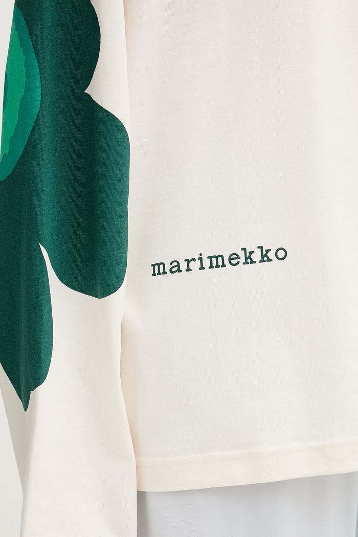 Marimekko majica z dolgimi rokavi ženska bombažna 095474