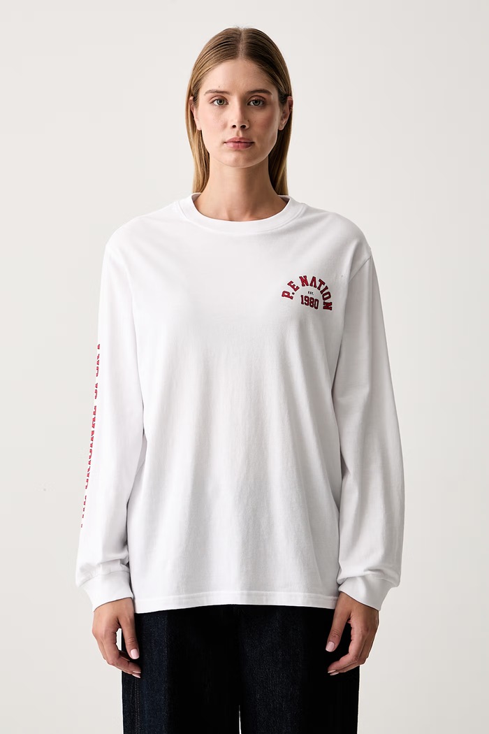 Odzież P.E Nation longsleeve damski bawełniany 262L139 biały
