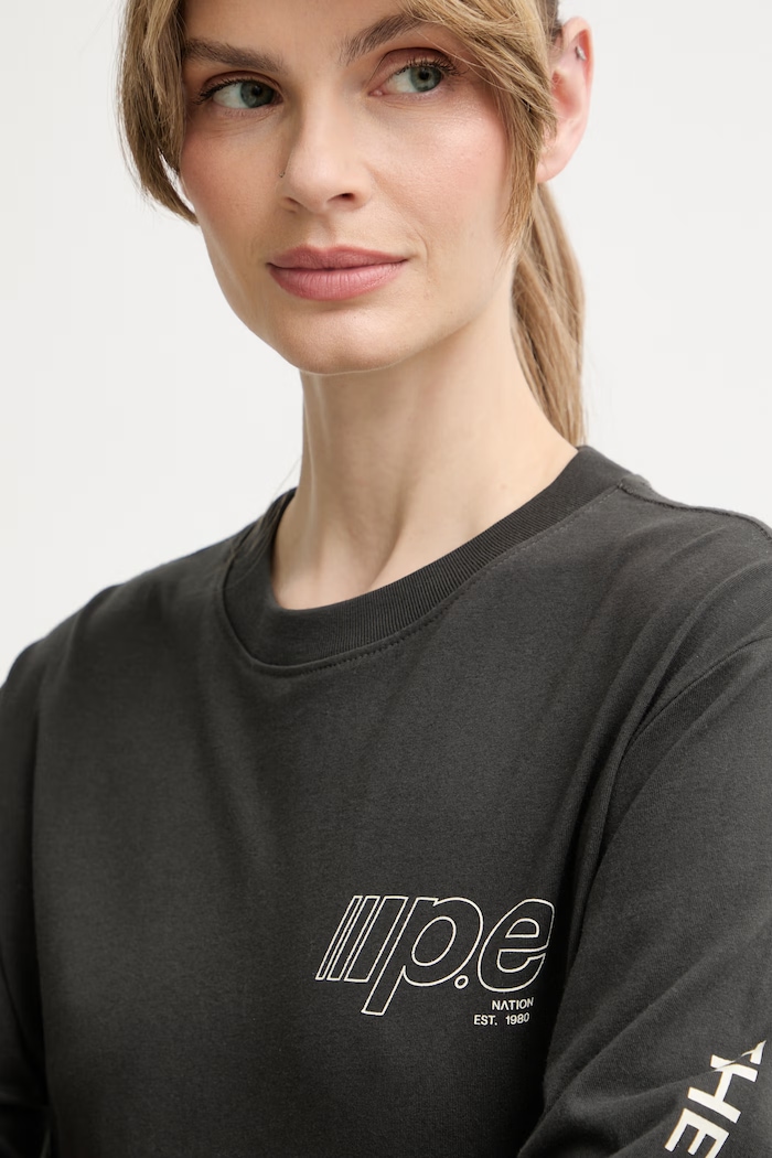 P.E Nation longsleeve damska bawełniana Glide szary 262L124