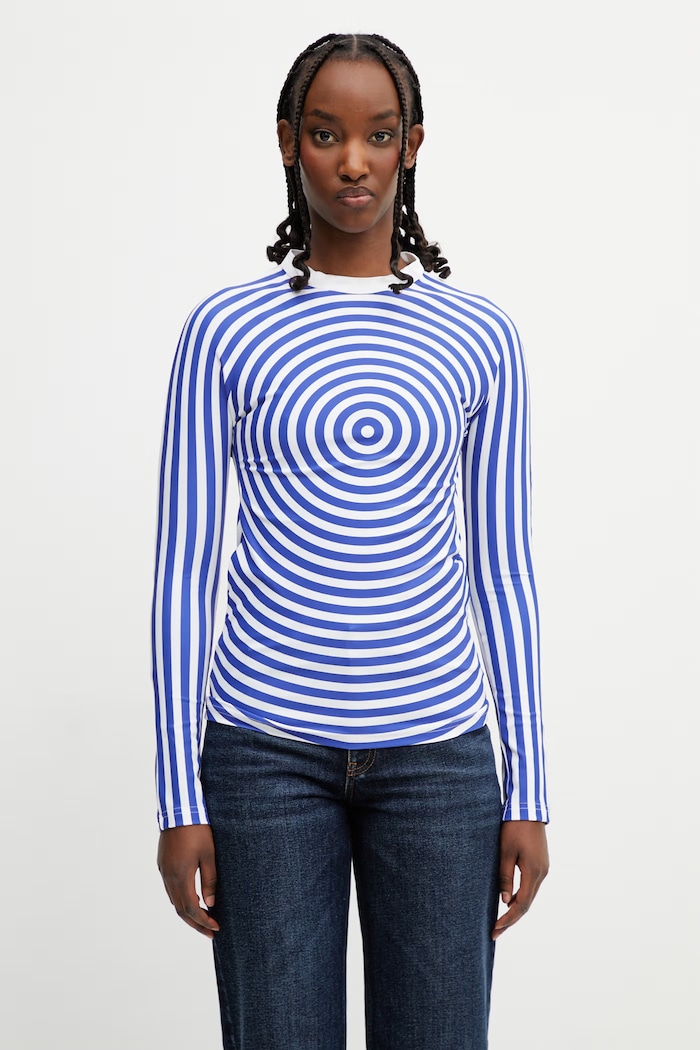 Jean Paul GAULTIER maglietta a maniche lunghe da donna Target blu 26.02.W.TO476.J046P.015