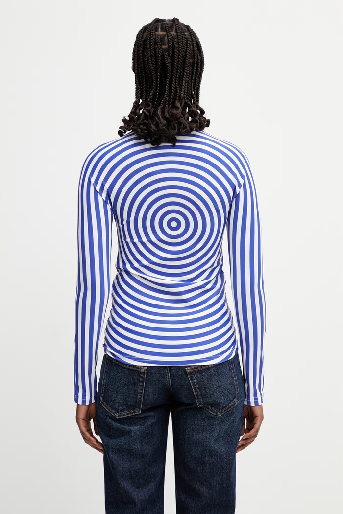 Abbigliamento Jean Paul GAULTIER maglietta a maniche lunghe da donna Target 26.02.W.TO476.J046P.015 blu
