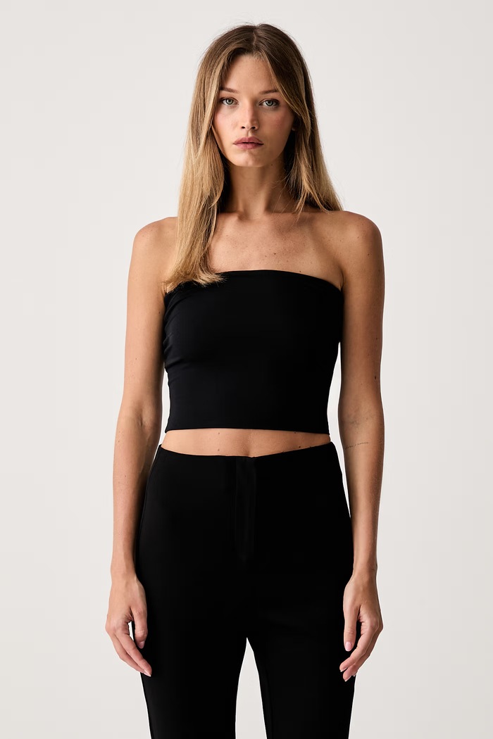 Le Privé top damski z modalu ZAHA BANDEAU TOP NOIR czarny LP00420