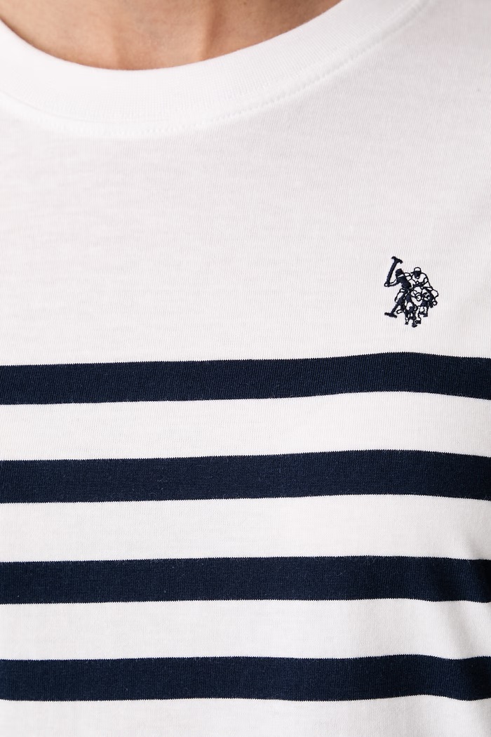 U.S. Polo Assn. longsleeve damski bawełniany Stripe LS WUP1067 biały