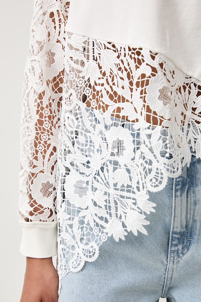 AllSaints μπλούζα γυναικεία βαμβακερή με ελαστάν MALORIE LS TOP W093JE λευκό