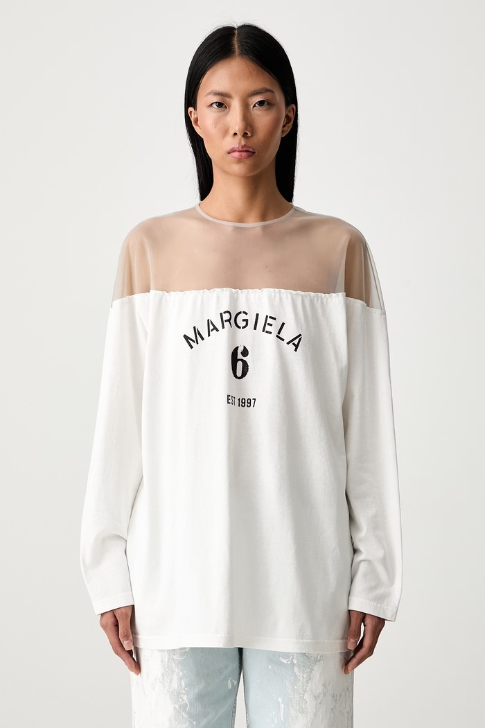 MM6 Maison Margiela longsleeve damski biały S62GD0213.M20108