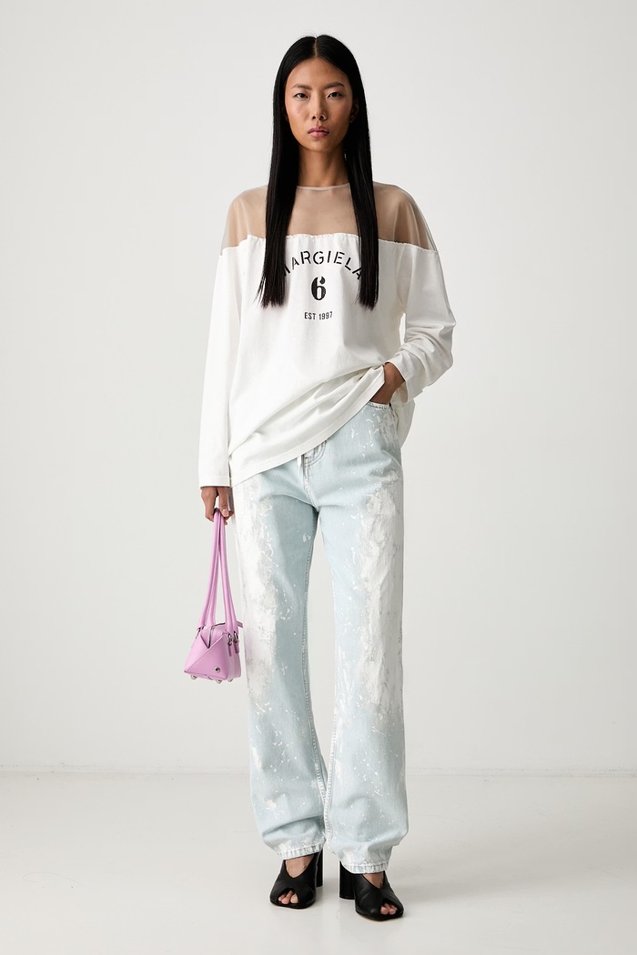 MM6 Maison Margiela longsleeve damski S62GD0213.M20108 biały SS26