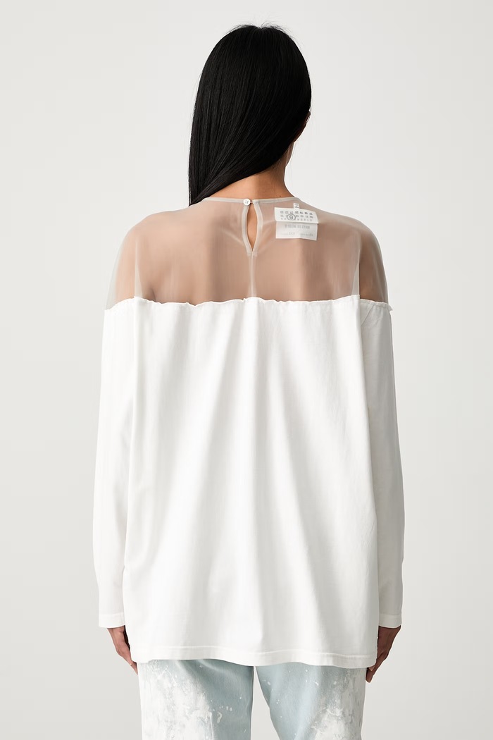 Odzież MM6 Maison Margiela longsleeve damski S62GD0213.M20108 biały
