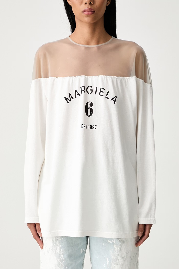 MM6 Maison Margiela longsleeve damski S62GD0213.M20108 biały