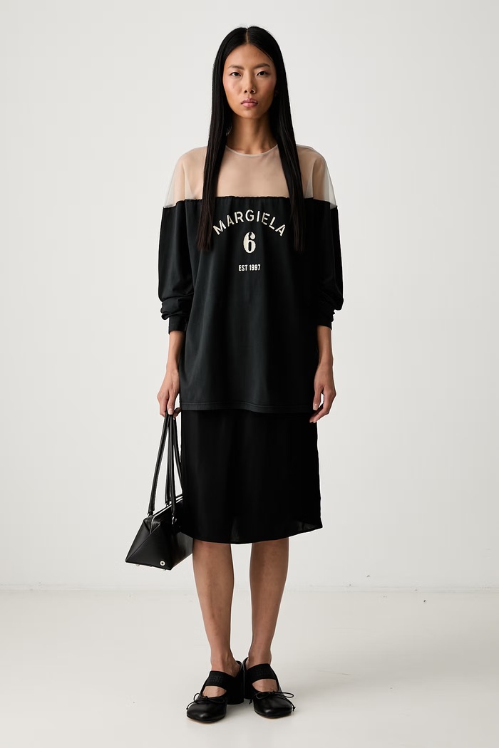 MM6 Maison Margiela longsleeve damski S62GD0213.M20108 czarny SS26