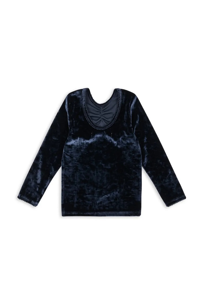 Dievča Detské tričko s dlhým rukávom Konges Sløjd CARLITO BLOUSE GRS KS104244.PreSpring tmavomodrá