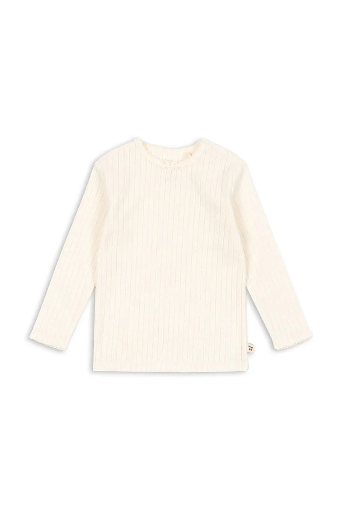 Konges Sløjd Longsleeve bawełniany MINNIE BLOUSE GOTS beżowy KS104372.PreSpring